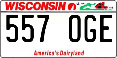 WI license plate 557OGE
