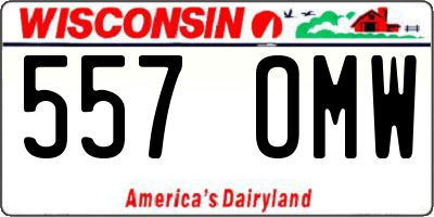 WI license plate 557OMW