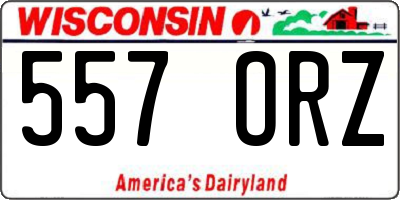 WI license plate 557ORZ