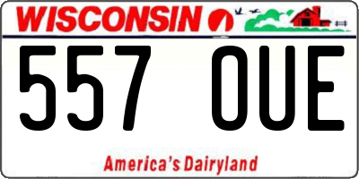WI license plate 557OUE