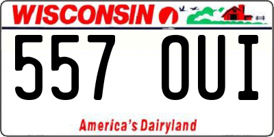 WI license plate 557OUI