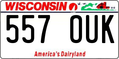 WI license plate 557OUK