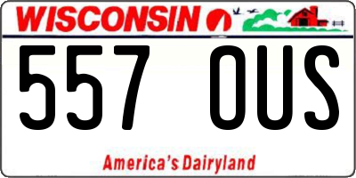 WI license plate 557OUS