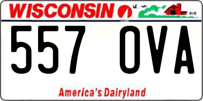 WI license plate 557OVA