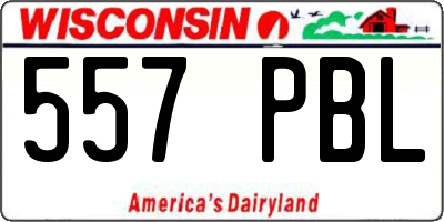 WI license plate 557PBL