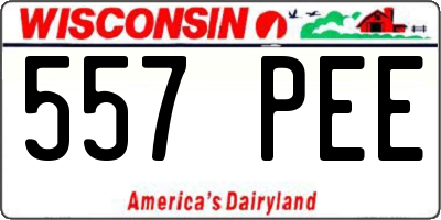 WI license plate 557PEE