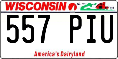 WI license plate 557PIU