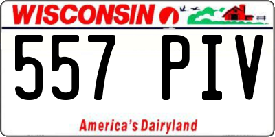 WI license plate 557PIV