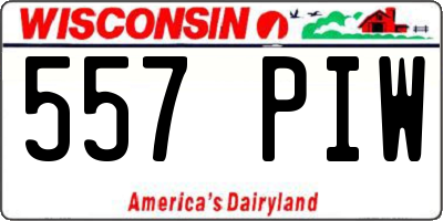 WI license plate 557PIW