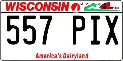 WI license plate 557PIX