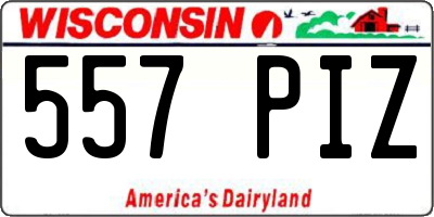 WI license plate 557PIZ