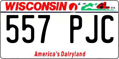 WI license plate 557PJC