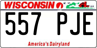 WI license plate 557PJE