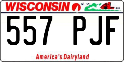 WI license plate 557PJF