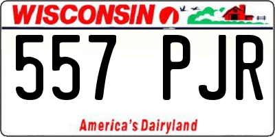 WI license plate 557PJR