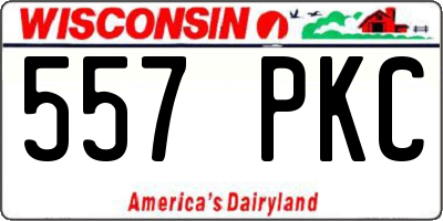 WI license plate 557PKC