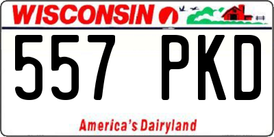 WI license plate 557PKD