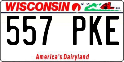 WI license plate 557PKE