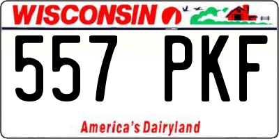 WI license plate 557PKF