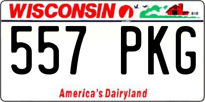 WI license plate 557PKG