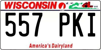 WI license plate 557PKI