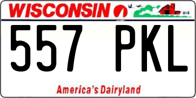 WI license plate 557PKL