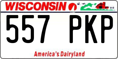 WI license plate 557PKP