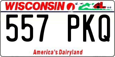 WI license plate 557PKQ