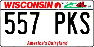 WI license plate 557PKS
