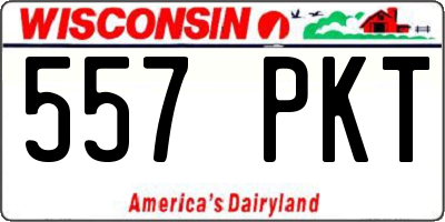 WI license plate 557PKT