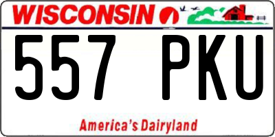 WI license plate 557PKU