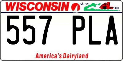 WI license plate 557PLA
