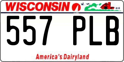 WI license plate 557PLB