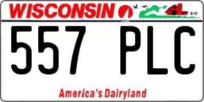 WI license plate 557PLC