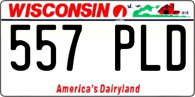WI license plate 557PLD
