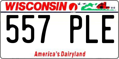 WI license plate 557PLE