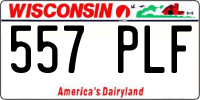 WI license plate 557PLF