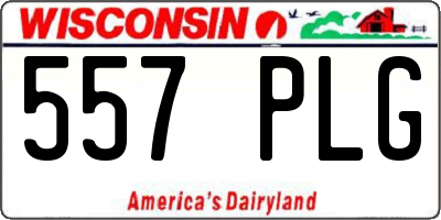 WI license plate 557PLG