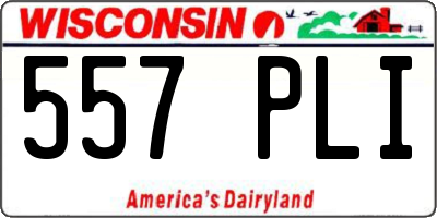 WI license plate 557PLI