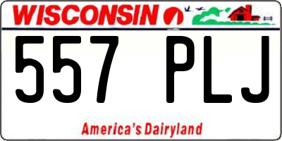 WI license plate 557PLJ