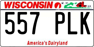WI license plate 557PLK