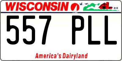 WI license plate 557PLL