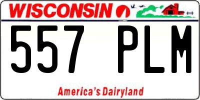 WI license plate 557PLM