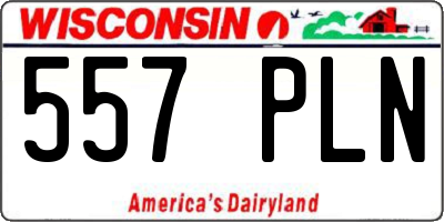 WI license plate 557PLN