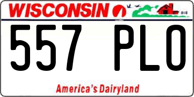 WI license plate 557PLO