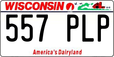 WI license plate 557PLP