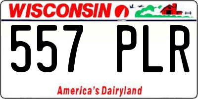 WI license plate 557PLR
