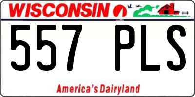 WI license plate 557PLS