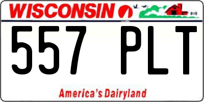 WI license plate 557PLT