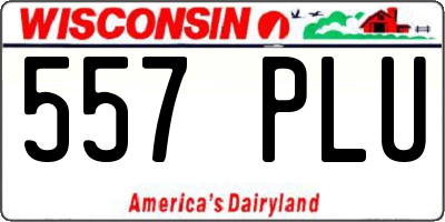 WI license plate 557PLU